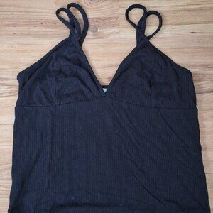 2/$15 Revamped black rib knit crop top size S